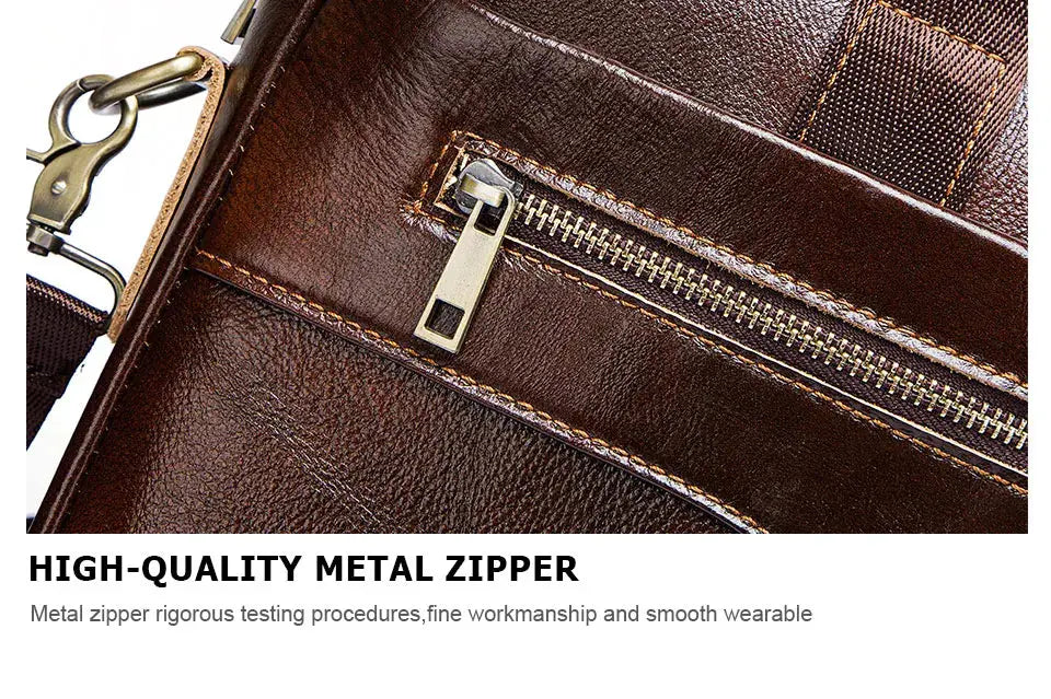 Leather Business Briefcase – Lightweight Men’s Work Tote Bag SF
