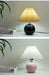 Korean Table Lamp – Vintage Pleated Fabric Shade with Ceramic Base - Samanta Factory