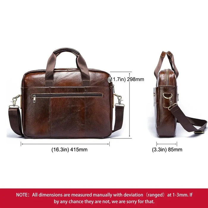 Leather Business Briefcase – Lightweight Men’s Work Tote Bag SF