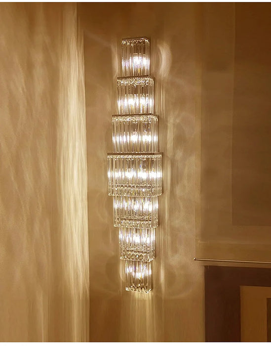 Crystal Wall Lamp – Modern Gold LED Lighting for Dining & Bedroom - Samanta Factory