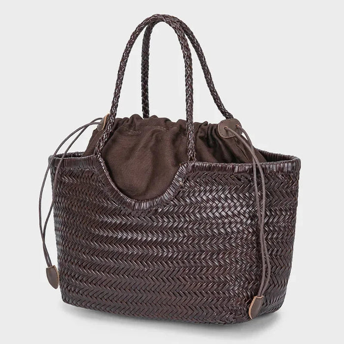 Hand-Woven Tote Bag – French Style Basket Shoulder Bag SF