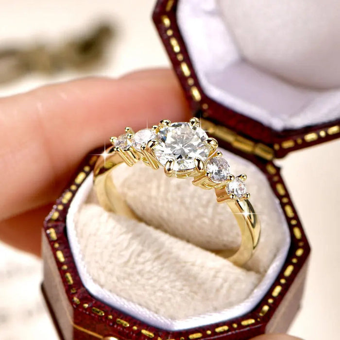 Ehhai Certified D Color VVS1 Lab Created Imitation Diamond Moissanite Ring for Women Engagement Rings Wedding Fine Jewelry Gifts SF