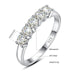 5-Stone Moissanite Engagement Ring –  Sterling Silver with Rose Gold Plating SF