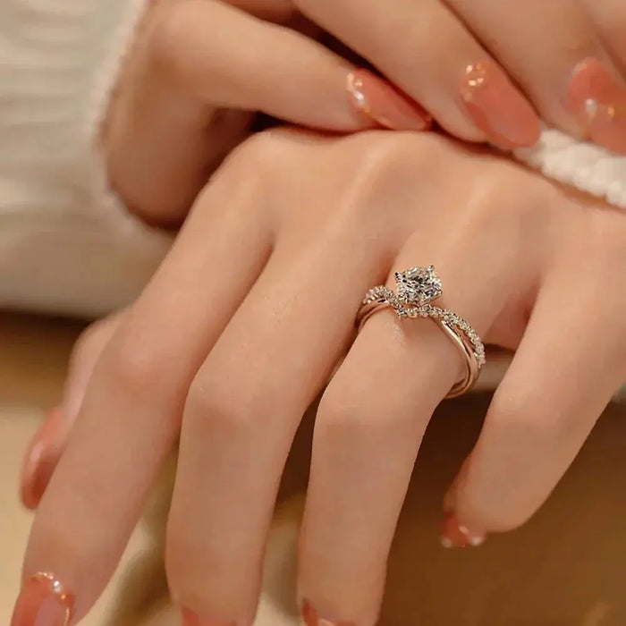 Moissanite Bridal Ring – 1ct D-Color VVS1 in 925 Sterling Silver SF