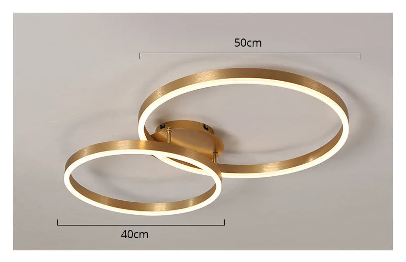 Modern LED Chandelier – Dimmable Semi-Flush Mount with Remote Control - Samanta Factory