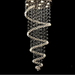 Modern LED chandelier light with dimmable remote control and aluminium flush mount design

