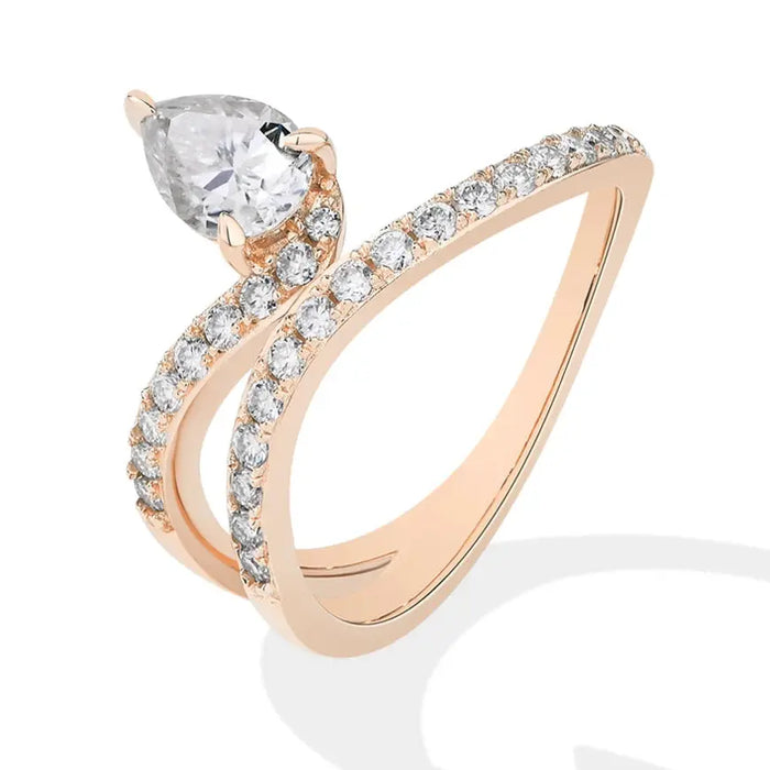 Pear Cut Moissanite Ring – 0.8CT D VVS1 S925 Sterling Silver SF