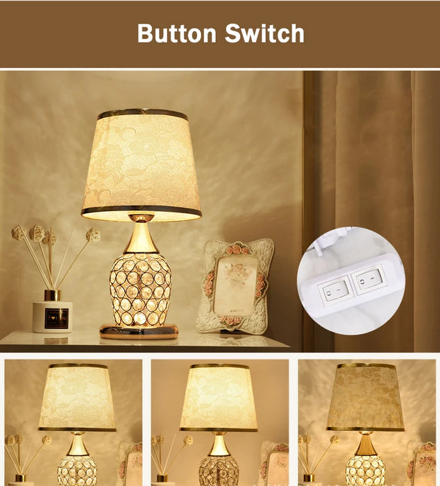 Crystal Table Lamp – Elegant Bedside Light with Polished Chrome Finish - Samanta Factory
