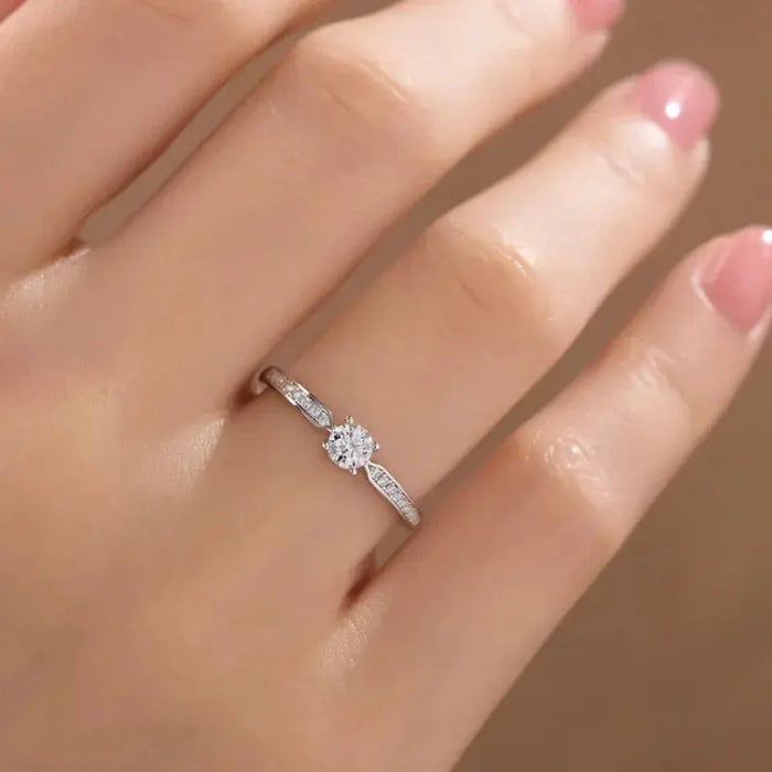Moissanite Bridal Ring Set – D Color VVS1 Diamond-Tested Shine SF