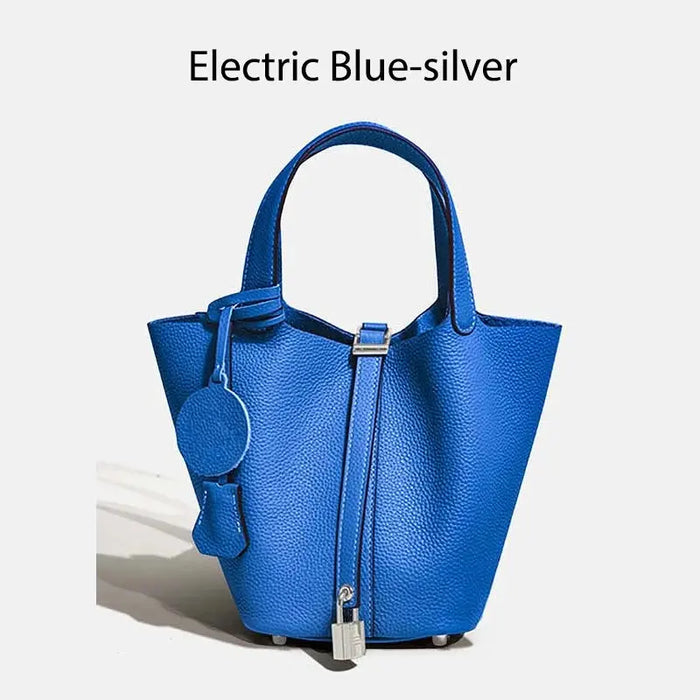 Cowhide Leather Bucket Bag – Soft Fashion for Four Seasons SF