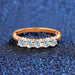 5-Stone Moissanite Engagement Ring –  Sterling Silver with Rose Gold Plating SF