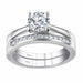 Bridal Ring Set – 1ct Round Cut Zircon in 925 Sterling Silver SF
