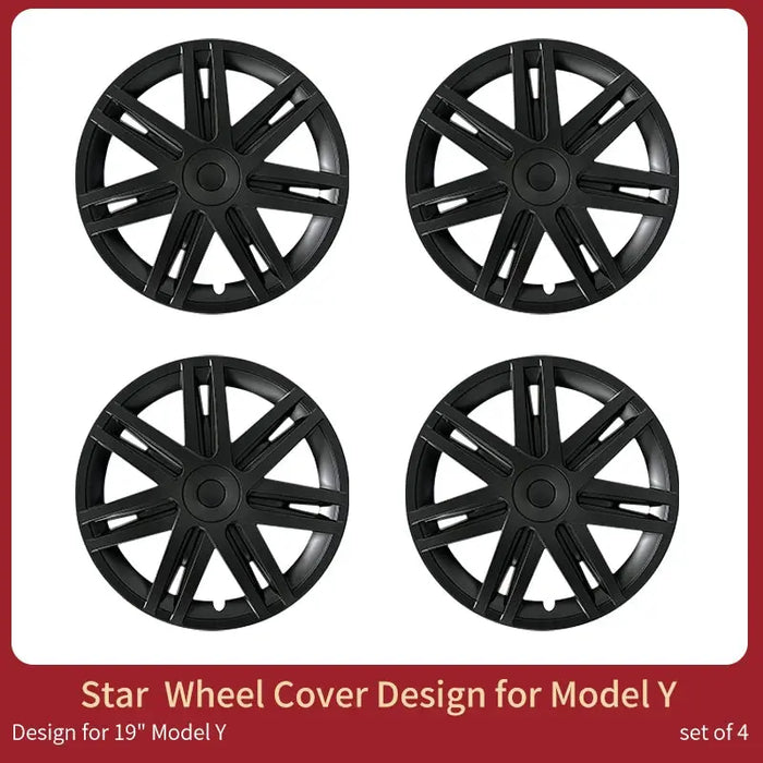 Design for TESLA 19 Inch Star Wheel Caps 4PCS Hubcap Automobile Hub Cap Full Rim Cover Accessories for Tesla Model Y 2020-2024 - Samanta Factory