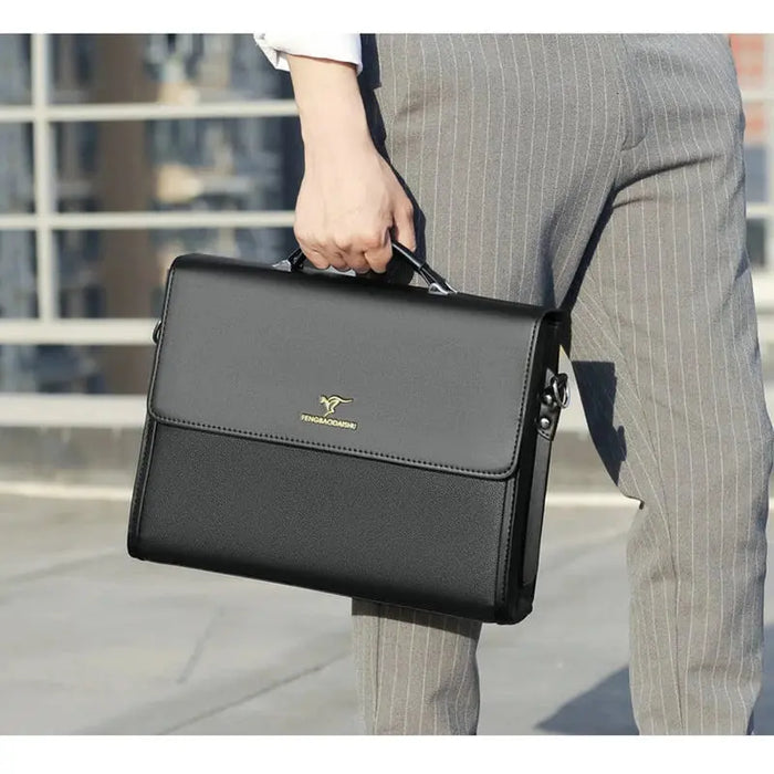 Men’s Business Briefcase – PU Leather Shoulder & Crossbody Bag SF
