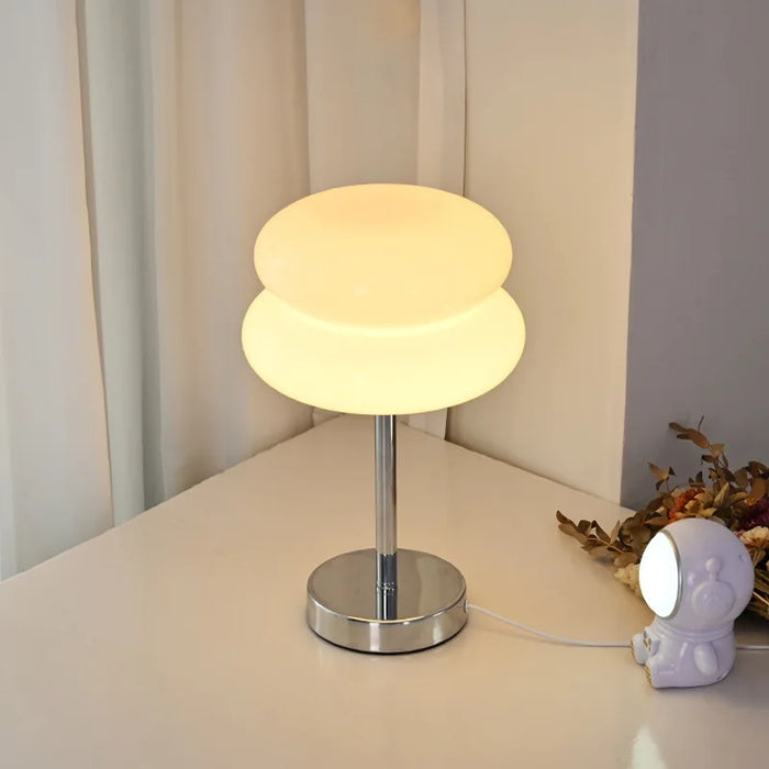 Modern Stained Glass Table Lamp – Touch Control LED Bedside Lighting - Samanta Factory
