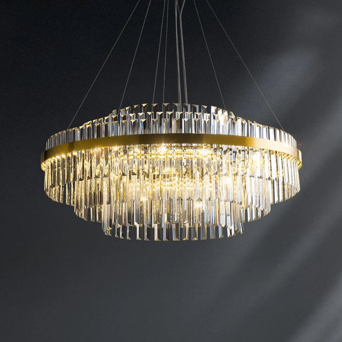 Modern Luxury LED Crystal Chandelier – Dimmable Remote-Controlled Ceiling Light - Samanta Factory