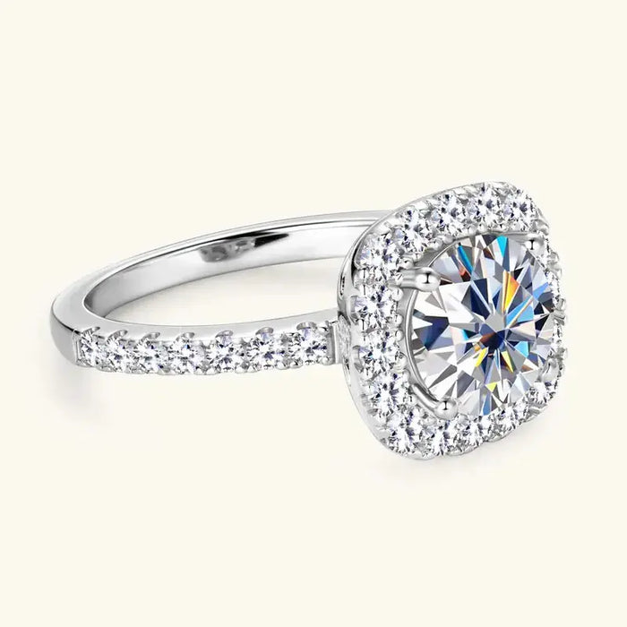 Moissanite Engagement Ring – 2ct D-Color VVS1 in 925 Sterling Silver SF