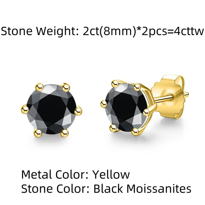 Moissanite Stud Earrings – 2ct Round Brilliant 925 Sterling Silver SF