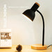 Wooden table lamp with E27 socket and soft ambient lighting for home office, reading, or study desk

