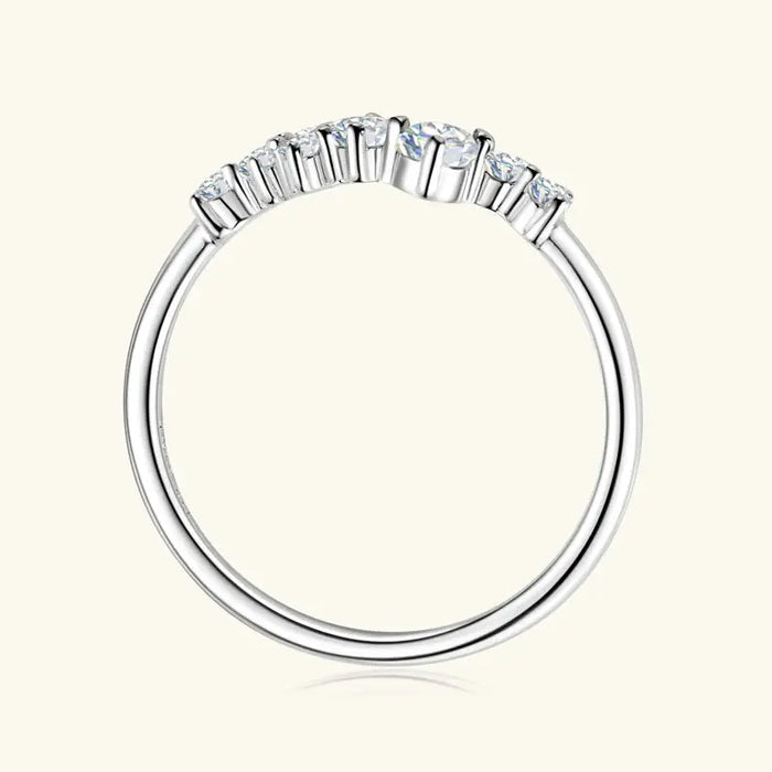 Moissanite Jewelry Set – 925 Sterling Silver Cluster Necklace & Ring SF