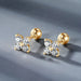Moissanite Stud Earrings – 10k Gold Four-Leaf Clover Design SF