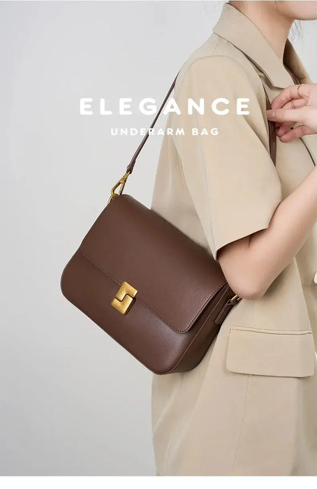 Split Leather Satchel Bag – Moderate Hardness for Women SF