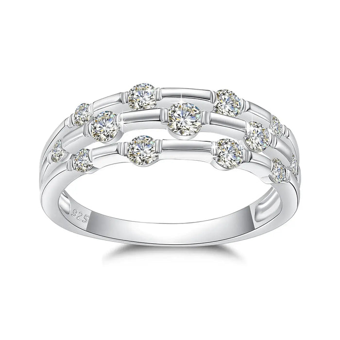 Elegant 925 Sterling Silver Moissanite Wedding & Engagement Ring for Women SF
