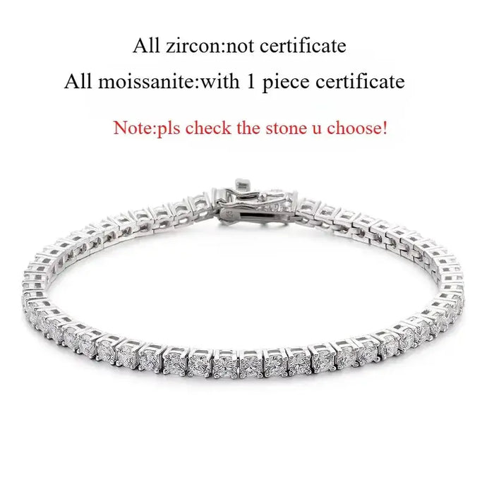 Moissanite Tennis Bracelet – 18K Gold Plated S925 Sterling Silver SF