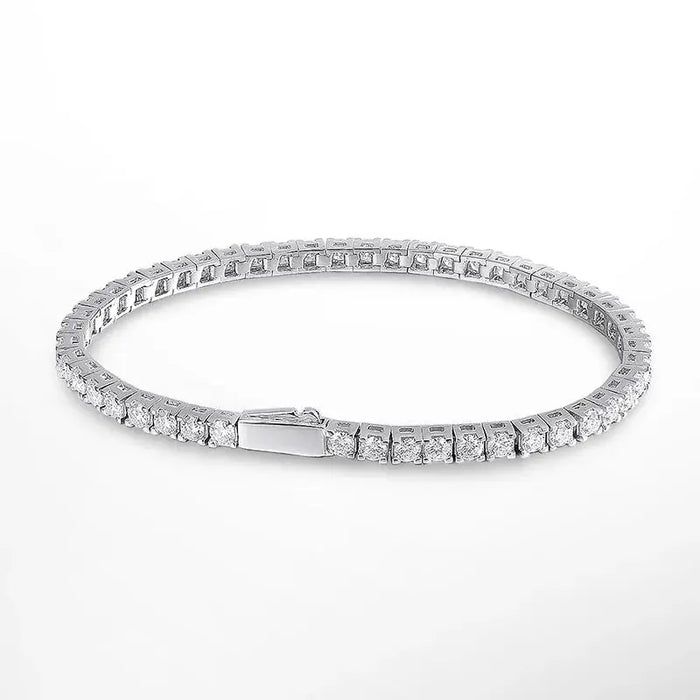 925 Sterling Silver Waterproof Moissanite Bracelet with GRA Certification SF