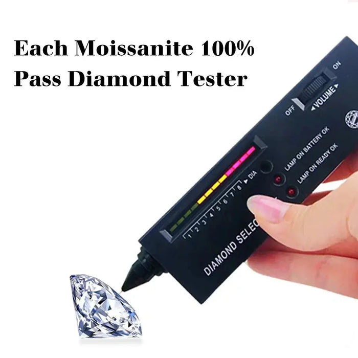 14K Gold Moissanite Stud Earrings – 0.5CT–3CT VVS1 Round Cut AU585 Certified SF