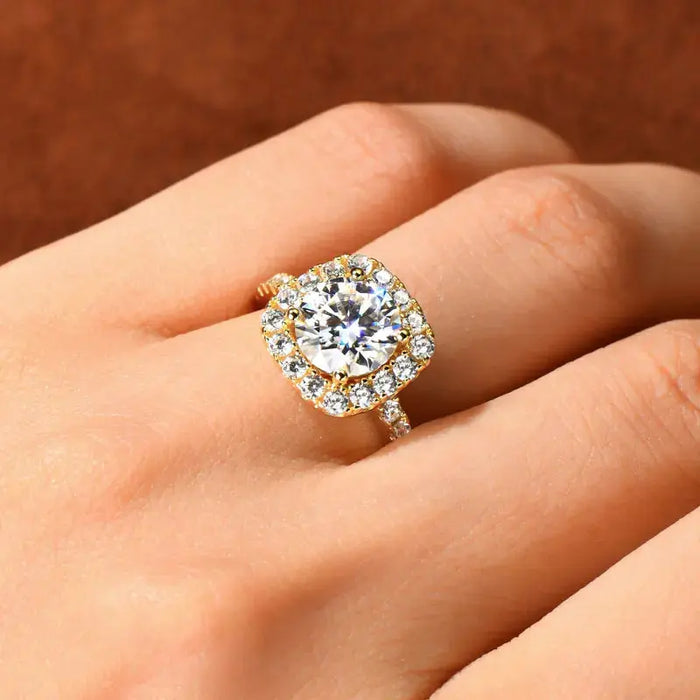 Moissanite Engagement Ring – 2ct D-Color VVS1 in 925 Sterling Silver SF