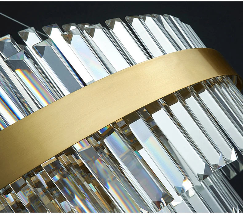 Modern Luxury LED Crystal Chandelier – Dimmable Remote-Controlled Ceiling Light - Samanta Factory