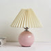 Korean Table Lamp – Vintage Pleated Fabric Shade with Ceramic Base - Samanta Factory