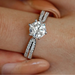 Moissanite Fashion Ring – Platinum-Plated Sparkle for Women SF