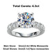 4.3CTTW Moissanite Engagement Ring – D Color Lab-Certified 925 Sterling Silver SF