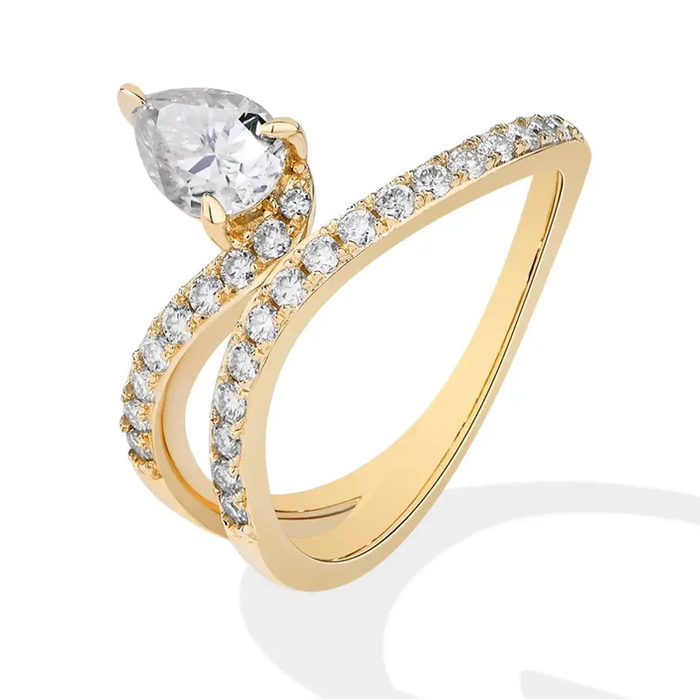 Pear Cut Moissanite Ring – 0.8CT D VVS1 S925 Sterling Silver SF