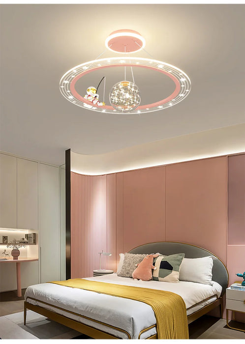 Modern Flush Mount LED Chandelier – Remote-Control Dimmable Ceiling Light - Samanta Factory
