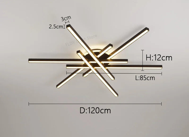LED Ceiling Light – Modern 4-Bulb Aluminum Fixture for Living Spaces - Samanta Factory