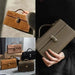 Women’s Leather Baguette Handbag – Minimalist Day Clutch SF