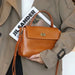 Women’s  Leather Shoulder Bag – Compact Casual Satchel SF