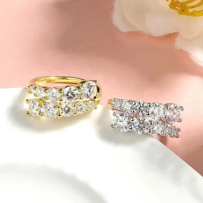 Moissanite Bridal Ring – D-Color VVS1 Round Cut in 925 Sterling Silver SF