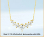 7-stone D-color VVS1 moissanite pendant necklace in 925 sterling silver with 18K white gold plating