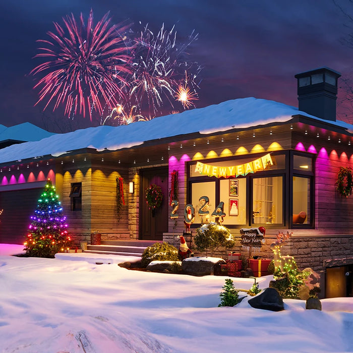 Outdoor LED String Lights – Multi-Color App & Remote Control - Samanta Factory