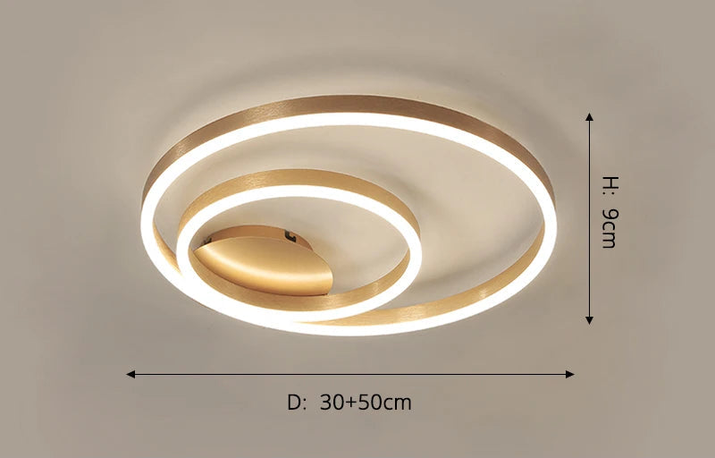 Modern LED Chandelier – Dimmable Semi-Flush Mount with Remote Control - Samanta Factory