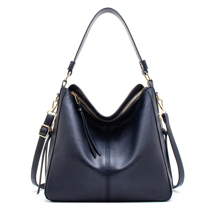 Luxury Faux Leather Hobo Handbag – Large Designer Women’s Tote Shoulder & Crossbody Bag SF