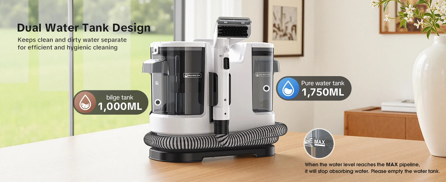 Carpet Cleaner Machine – 800W Hot Water Extraction Upholstery Cleaner with 15kPa Suction SF