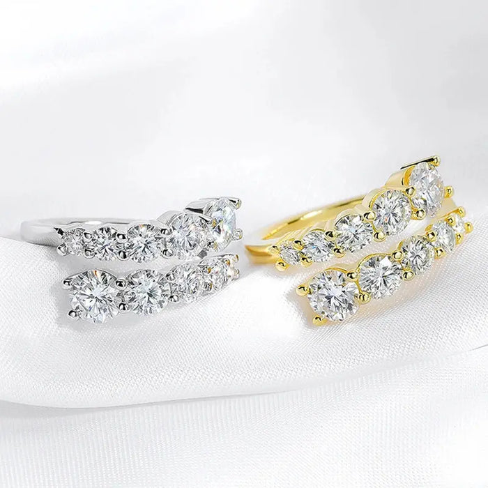 Moissanite Bridal Ring – D-Color VVS1 Round Cut in 925 Sterling Silver SF