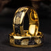 8mm gold-colored tungsten carbide ring for men with classic channel setting