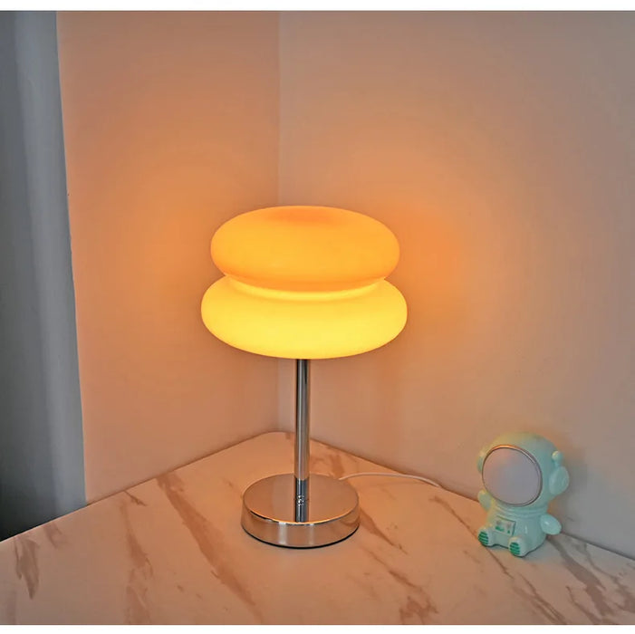Modern Stained Glass Table Lamp – Touch Control LED Bedside Lighting - Samanta Factory