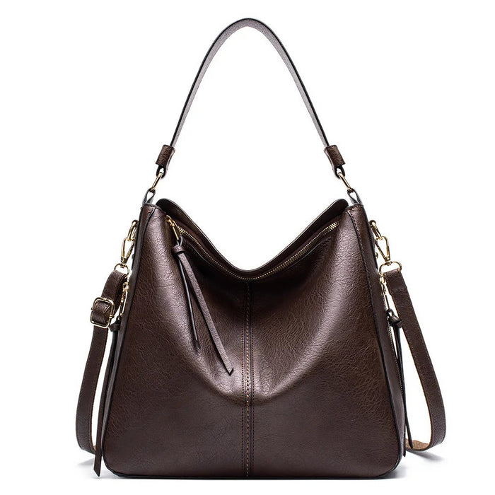 Luxury Faux Leather Hobo Handbag – Large Designer Women’s Tote Shoulder & Crossbody Bag SF